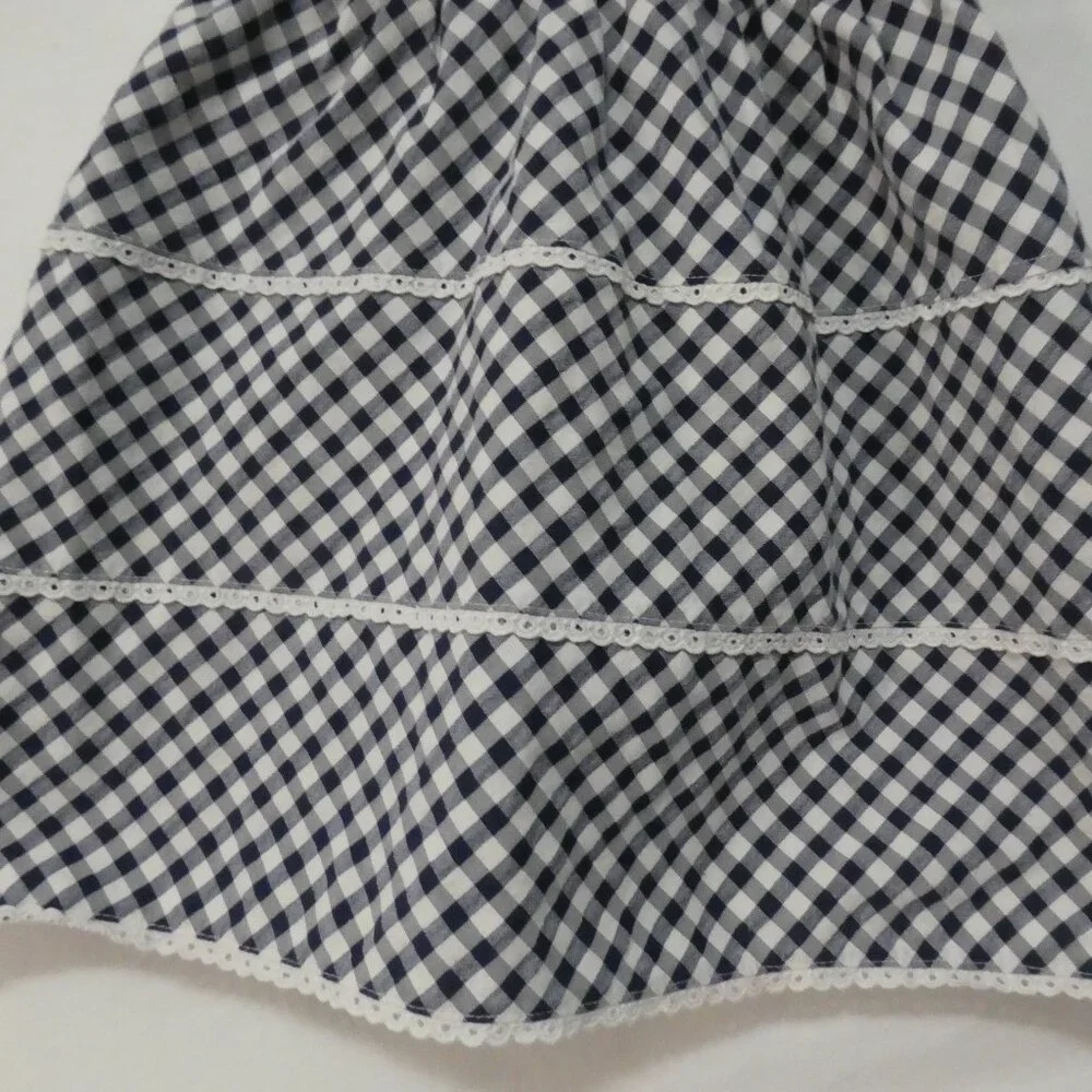 GIRANDOLA 24 months Made In Portugal Blue and White Checkered Summer Dress - Picture 8 of 16
